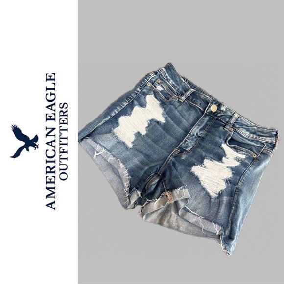 American Eagle Women’s Next Level Stretch X Hi-Rise Shortie Jean Shorts - Size 6 - Picture 1 of 3